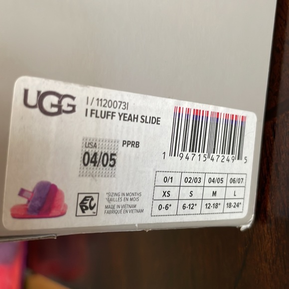 UGG Fluffy Slides. Size 4/5 - Picture 4 of 4